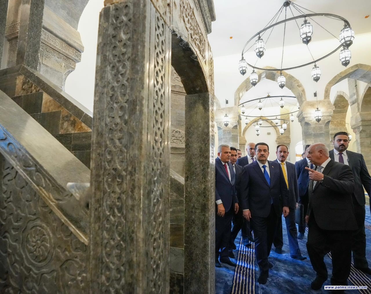 السوداني يفتتح الجامع النوري والمئذنة الحدباء وسط مدينة الموصل بعد إعادة إعمارها.